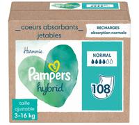 Pampers - Harmony, Pack of 108 Disposable Absorbent toppings, Normal - 1 Piece