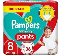 Pampers Nappies Pants Size 8 (19 kg+) Baby-Dry, Extra Large, Big Pack, Easy to Put on with Ideal fit, 36 Panty Nappies