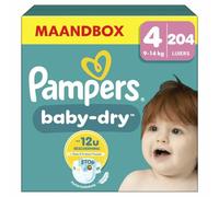 Pampers Nappies Size 4 (9-14 kg) Baby-Dry, Maxi, Monthly Box, Up to 12 Hours All-Round Leak Protection, Pack of 204