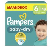 Pampers Nappies Size 6 (13-18 kg) Baby-Dry, Extra Large, Monthly Box, Up to 12 Hours All-Round Leak Protection, Pack of 148