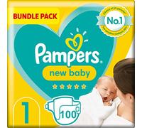 Pampers New Baby Size 1, 2 x 50 Nappies, 2kg-5kg, Monthly Box