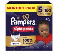 Pampers Night Nappy Pants Size 5, 160 Nappies, 11kg-17kg