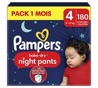 Pampers Night Pants Size 4, 180 Nappy Pants, 9kg-15kg, Extra Protection All Night Long