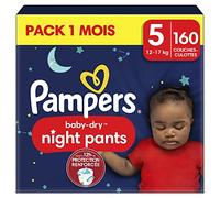 Pampers Night Pants, Size 5, 160 Nappies, 12-17 kg, 360° Support Against Leaks with Super Absorbent Core for Reinforced Protection All Night, Pack 1 Month