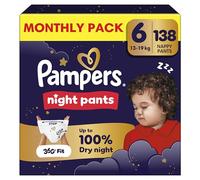 Pampers Night Pants Size 6, 138 Nappies, 13 kg+, Pampers Night Pants Provide Additional Protection for the Whole Night