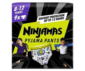Pampers Ninjamas Bedwetting Pyjama Pants Boys x9, 8-12 Years