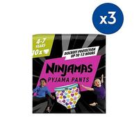 Pampers Ninjamas Bedwetting Pyjama Pants Girls x10 4-7 Years x3 Bundle
