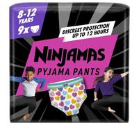 Pampers Ninjamas Pyjama Pants Unisex Hearts, 8-12 Years, 54 Pyjama Pants, 27kg - 43kg, All-Night Leak Protection