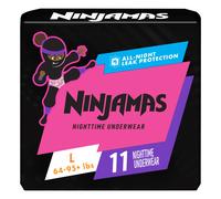 Pampers Ninjamas Nighttime Bedwetting Underwear Girls - Size L 64-125 lbs 11 Count