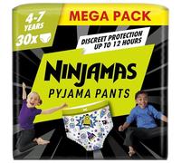 Pampers Ninjamas Pyjama Pants Spaceships, 30 Pyjama Pants, 7 Years, 17kg-30kg, All-Night Leak Protection