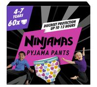 Pampers Ninjamas Pyjama Pants Unisex Hearts, 4-7 Years, 60 P