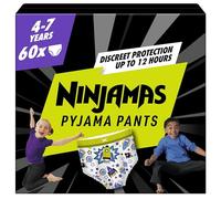 Pampers Ninjamas Pyjama Pants Boys, 60 Night Time Pants, 4-7 Years, 17-30kg