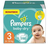 Pampers Baby-Dry Extra Layer Nappies Monthly Saving Pack - Size 3, Pack of 198