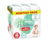 Pampers Pants Diapers Size 4 (9-15kg), Harmony, 96 Diapers, Gentle Skin Protection and Plant Origin Ingredients