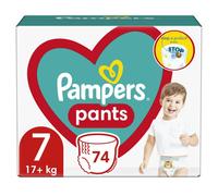 Pampers Pants Diapers Size 7 (17+ kg), 74 Pieces Diapers with Pouch Stop & Protect Anti Leak Back