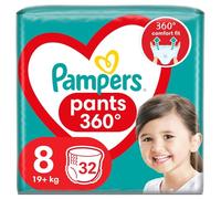 Pampers Pants Diapers Size 8 (19+ kg), 32 Pieces Diapers with Pouch Stop & Protect Anti Leak Back