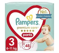 Pampers Premium Care Diapers, Size 3, 48 Pieces, 6kg - 11kg, Best Protection and Comfort Pampers in Easy to Put on Diapers