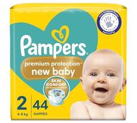 Pampers Premium Protection Baby Size 2, 44 Nappies, 4kg-8kg, Essential Pack, Double Protection for Skin and Against Leaks