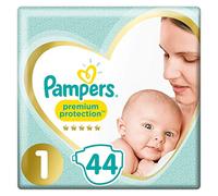 Pampers Premium Protection layers New Baby Size 1 (2-5 kg) Nappie, Pack of 2 x 44 (88 pieces)