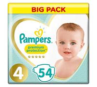 Pampers Premium Protection Jumbo 54 Diapers for Baby Size 4 (9-14 kg), Windel