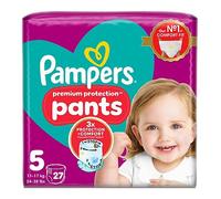 Pampers Premium Protection Nappy Pants Size 5, 27 Nappies, 11kg-17kg, Essential Pack