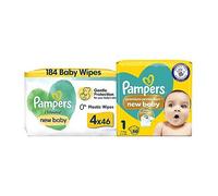 Pampers Premium Protection New Baby Size 1 & New Baby Harmonie Wipes Bundle