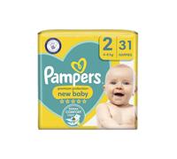 Pampers New Baby Size 2, 31 Newborn Nappies, 4kg-8kg, Carry Pack