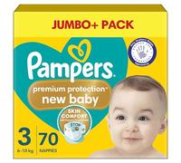 Pampers Premium Protection New Baby Jumbo Pack Size 3, 6-10kg, 70 Nappies