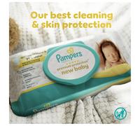 Pampers Premium Protection New Baby Wipes Plastic Free 15 Packs of 60