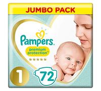 Pampers Size 1 New Baby Jumbo Box Nappies - Pack of 72 Nappies