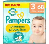 Pampers Premium Protection Size 3, 68 Nappies, 6 kg - 10 kg, Comfort and Protection of Pampers for Sensitive Skin