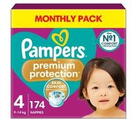 Pampers Baby Size 4 Nappy9-14Kg Premium Protection Soft Monthly Pack 174 Nappies