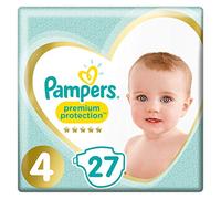 Pampers Premium Protection Size 4, Nappy x 27, 9 kg - 14 kg, Pack of 27