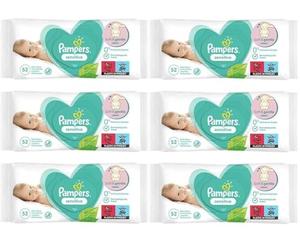 Pampers Sensitive 81687204 Baby Wet Wipes 52 pc(s) (Wet Baby Wipe, Plastic Bag, Girl/Boy, Turquoise, White, Germany, 1.79 kg)