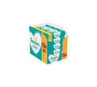 Pampers Sensitive Baby Wipes 15 Packs of 80 = 1200 Baby Wet Wipes, Unscented, For a Soft And Gentle Clean