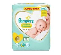 Pampers Size 1 New Baby Jumbo Box Nappies - Pack of 72 Nappies