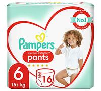 Pampers Size 6 Premium Protection Baby Nappies Pants, Pack of 16, Carry Pack, Softest Comfort and Protection (15+ kg)