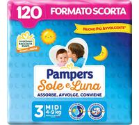 Pampers Sole and Luna Midi Diapers, Size 3 (4-9 kg), 120 Diapers