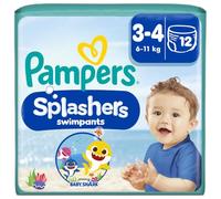 Pampers Splashers Baby Shark™ Edition Size 3, 8x12, 6kg-11kg | Disposable Swim Nappy Pants, For Secure Protection In The Water
