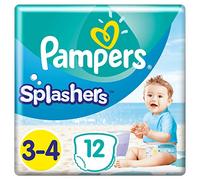 Pampers Splashers Unisex Swim Trousers, Size NA, 12 Count, Water Resistant, Cartoon Pattern, Disposable, 12 Pieces