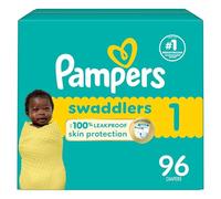 Pampers Swaddlers Diapers, Size 1 (8-14 lbs), 96 Count, Absorbent, Keeps Baby Dry and Comfortable, Skin Safe Disposable Baby Diaper (Packaging May Vary)