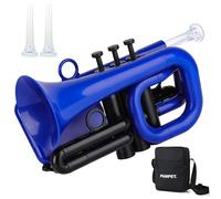 PAMPET DOLPHIN Pocket Trumpet Plastic Bb Trumpet Standard Trumpets for Student Beginner Bb Trumpets Instrument (Blue)