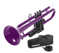 PAMPET Professional Plastic Bb Trumpet Student Trumpet Set for Student Beginner With 7C Mouthpiece and 3C Mouthpiece Bb Trumpet Instrument Purple