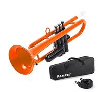 PAMPET Professional Plastic Bb Trumpet Student Trumpet Set for Student Beginner With 7C Mouthpiece and 3C Mouthpiece Bb Trumpet Instrument Orange