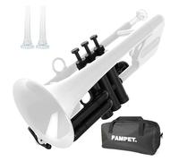 PAMPET SEA LION Professional Plastic Bb Trumpet Standard Trumpets Brass Trumpet Set for Student Beginner Bb Trumpet Instrument (White)