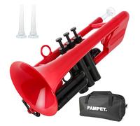 PAMPET SEA LION Professional Plastic Bb Trumpet Standard Trumpets Brass Trumpet Set for Student Beginner Bb Trumpet Instrument (Red)