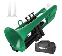 PAMPET SEA LION Professional Plastic Bb Trumpet Standard Trumpets Brass Trumpet Set for Student Beginner Bb Trumpet Instrument (Green)