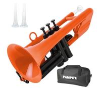 PAMPET SEA LION Professional Plastic Bb Trumpet Standard Trumpets Trumpet Set for Student Beginner Bb Trumpet Instrument (Orange)