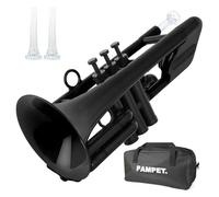 PAMPET SEA LION Professional Plastic C Trumpet Standard Trumpets Brass Trumpet Set for Student Beginner C Trumpet Instrument Black