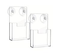 Pamphlet Holder - Acrylic, 7.1 Inches, Brochure Holder Wall Mount, Clear Design | Sturdy Pamphlet Organizer, Desktop Display Stand For Office, Store, Reception, Trade Show, Home Use